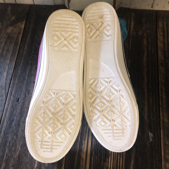 Women's Purple Low-top Canvas Casual Lace Up Sneakers Shoes Sz 9 Summer Beach - Picture 10 of 16